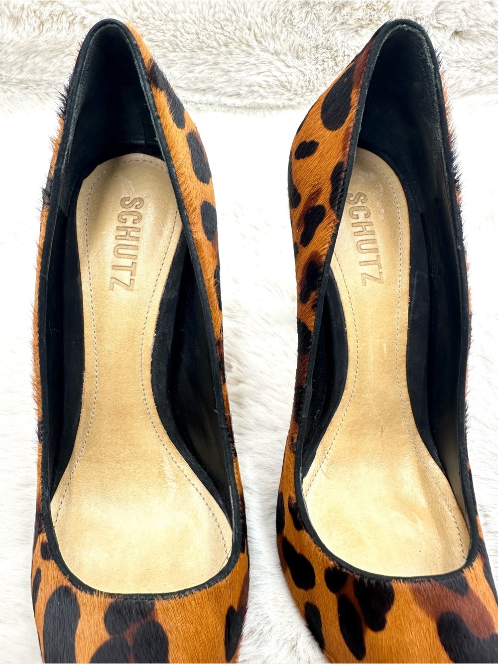Schutz Lola‎ Leopard Pumps Size 8 NWT Pointed Toe Stiletto Heels - Picture 5 of 11